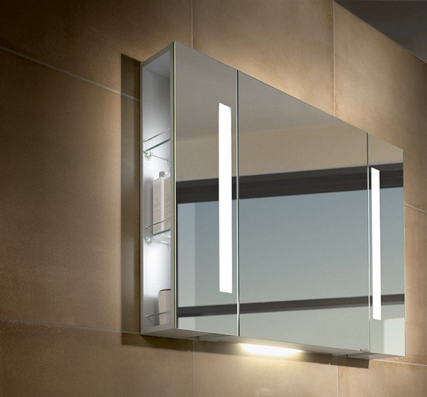 зеркало с подсветкой для ванной в виде шкафа фото