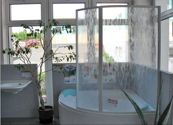 стеклянные шторы для угловой ванны фото