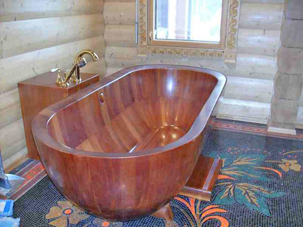 отделка стен в ванной деревянного дома фото