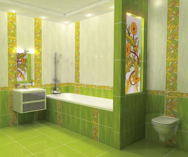 ванная комната в зеленом цвете фото